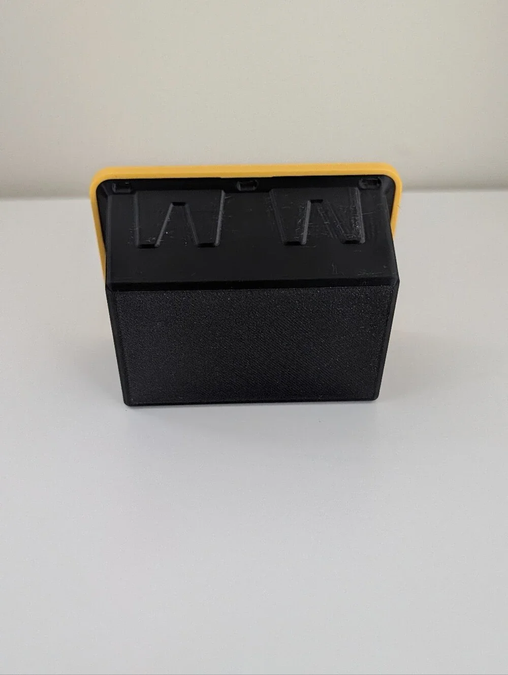 3D Printed Mini Storage Tote with Lid (Black & Yellow)